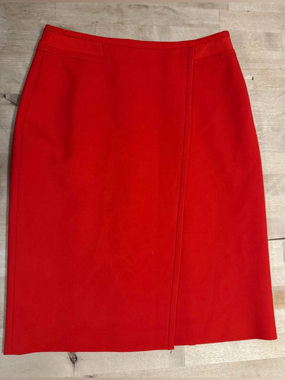 Hugo Boss Red Pencil Skirt - Tailored Straight Silhouette with front slit